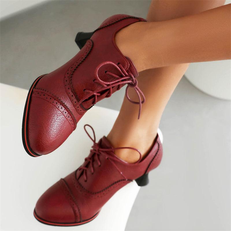 Sapato Feminino Retro Oxford A-Buybea