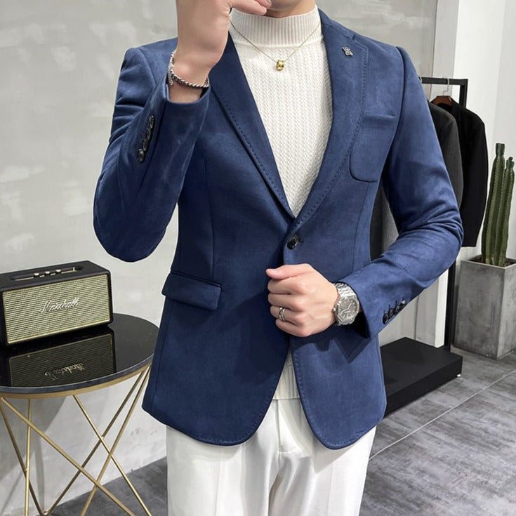 Blazer Social Masculino de Lã – Modelo Slim Fit com 1 Botão