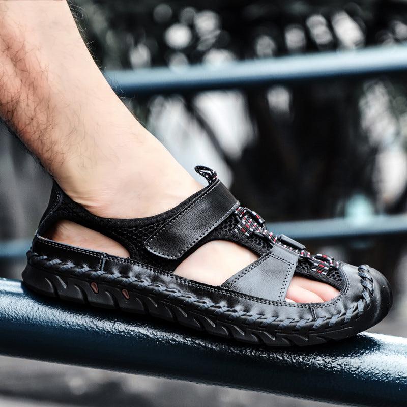 Sandália Masculina de Couro Genuíno Durabilidade e Conforto