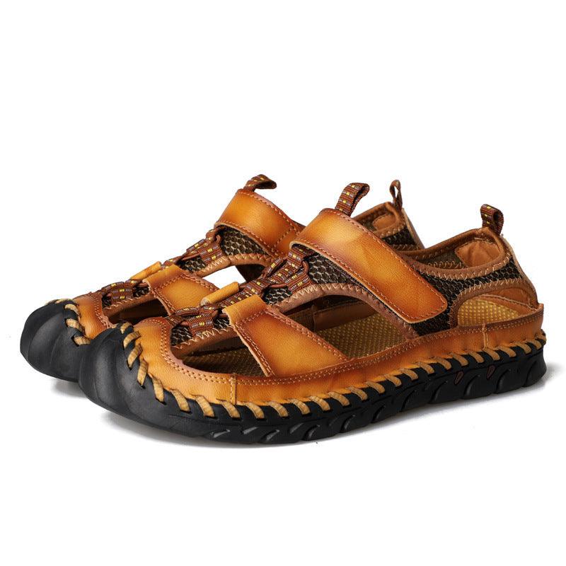 Sandália Masculina de Couro Genuíno Durabilidade e Conforto