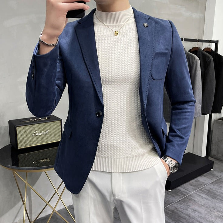 Blazer Social Masculino de Lã – Modelo Slim Fit com 1 Botão