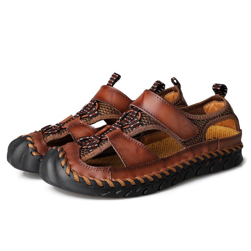 Sandália Masculina de Couro Genuíno Durabilidade e Conforto
