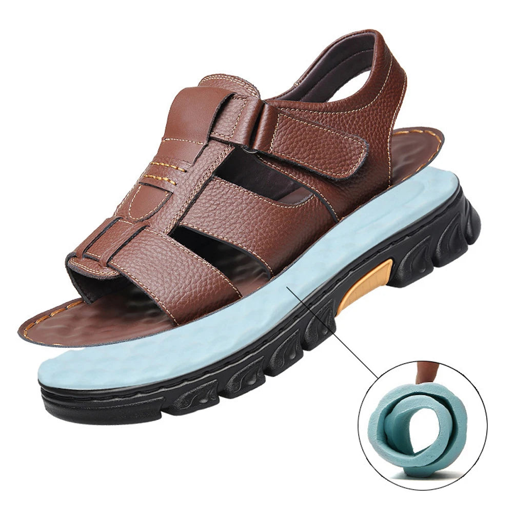 Sandália Masculina de Couro PU Loveontop