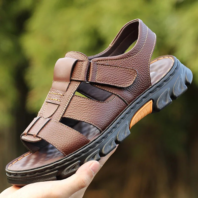 Sandália Masculina de Couro PU Loveontop