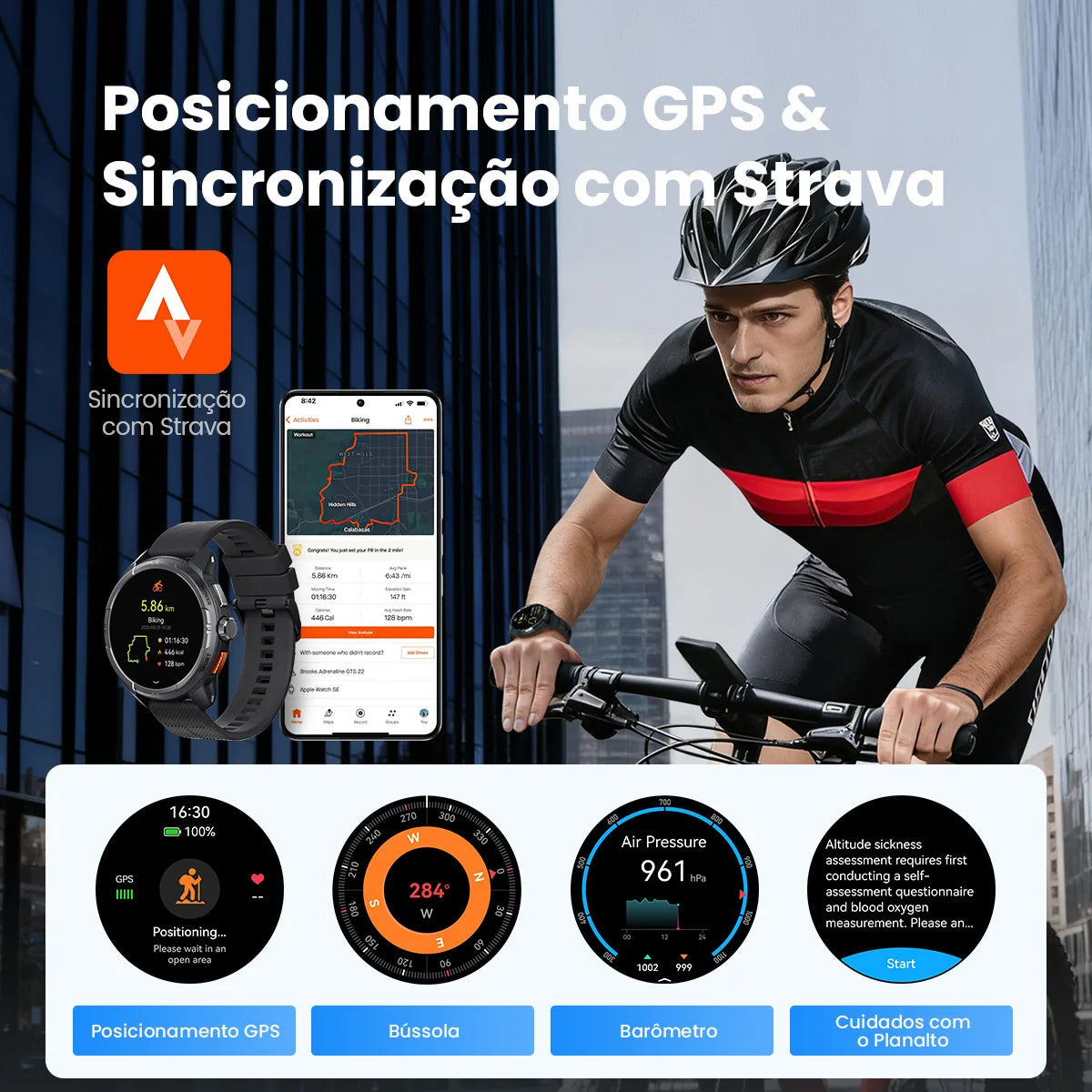 Smartwatch Esportivo GPS SolarPulse