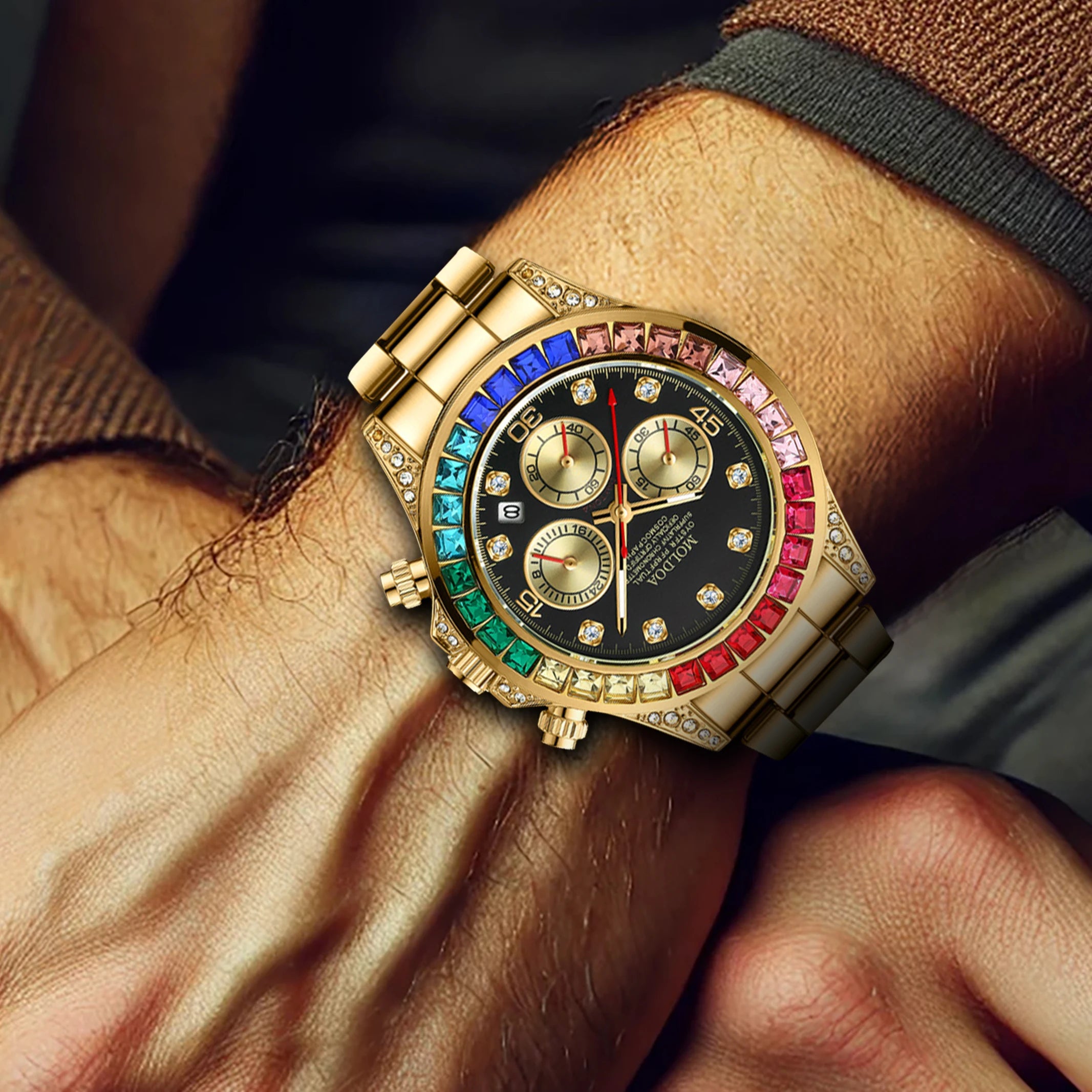 Relógio de Pulso Masculino Quartzo Pulseira de Aço Design Luxuoso by Loja Bruna Modas
