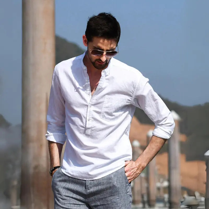 Camisa Masculina de Linho Bruna Modas