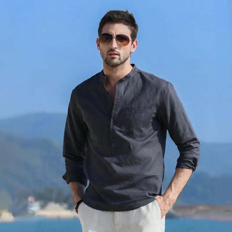 Camisa Masculina de Linho Bruna Modas