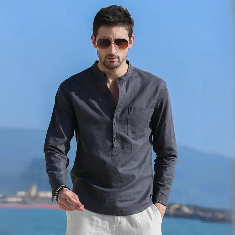 Camisa Masculina de Linho Bruna Modas