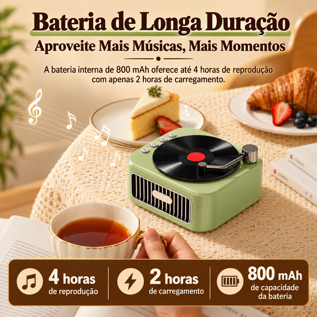 Caixa de Som Portátil Retrô Vinolume