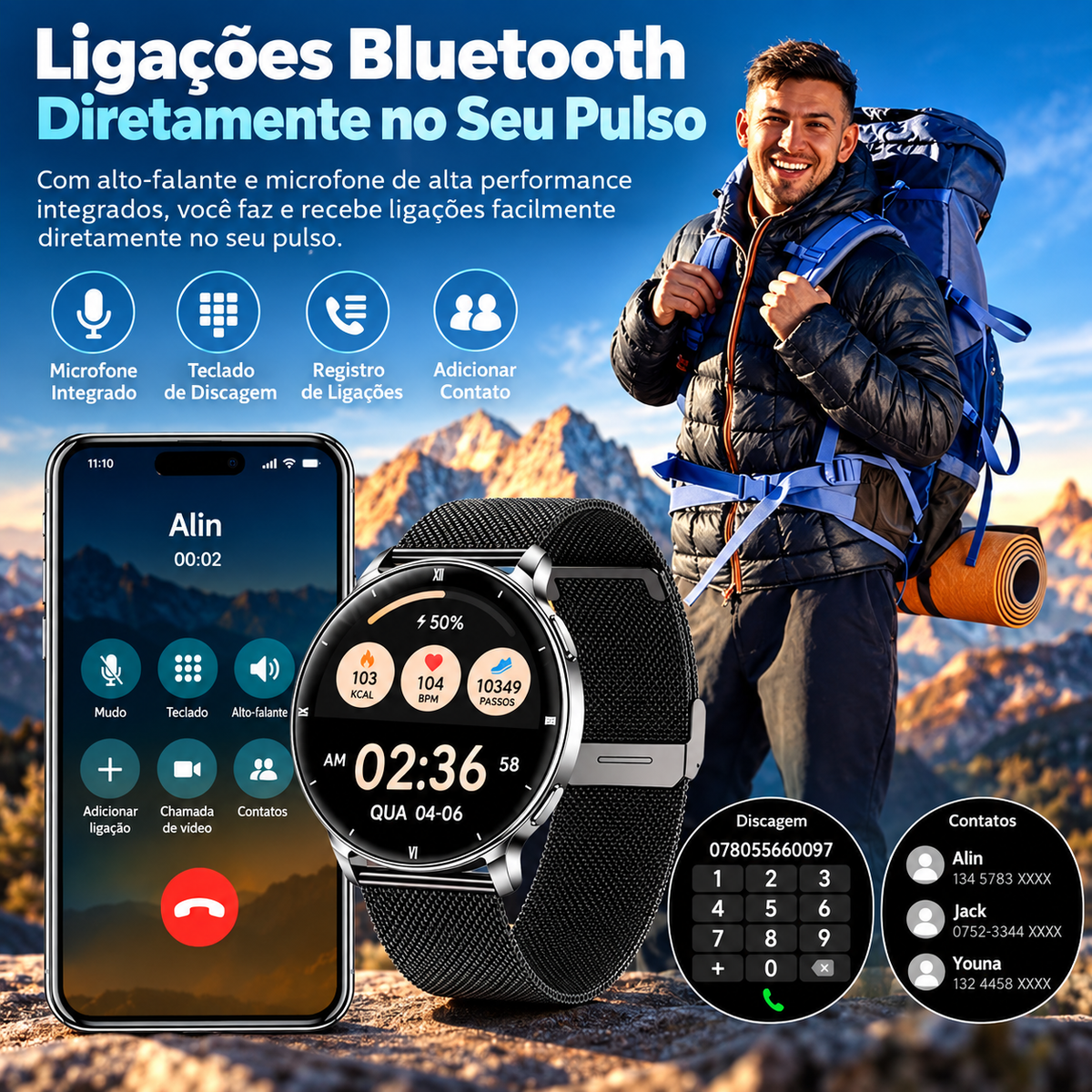 Smartwatch Feminino Esportivo AMOLED Viora
