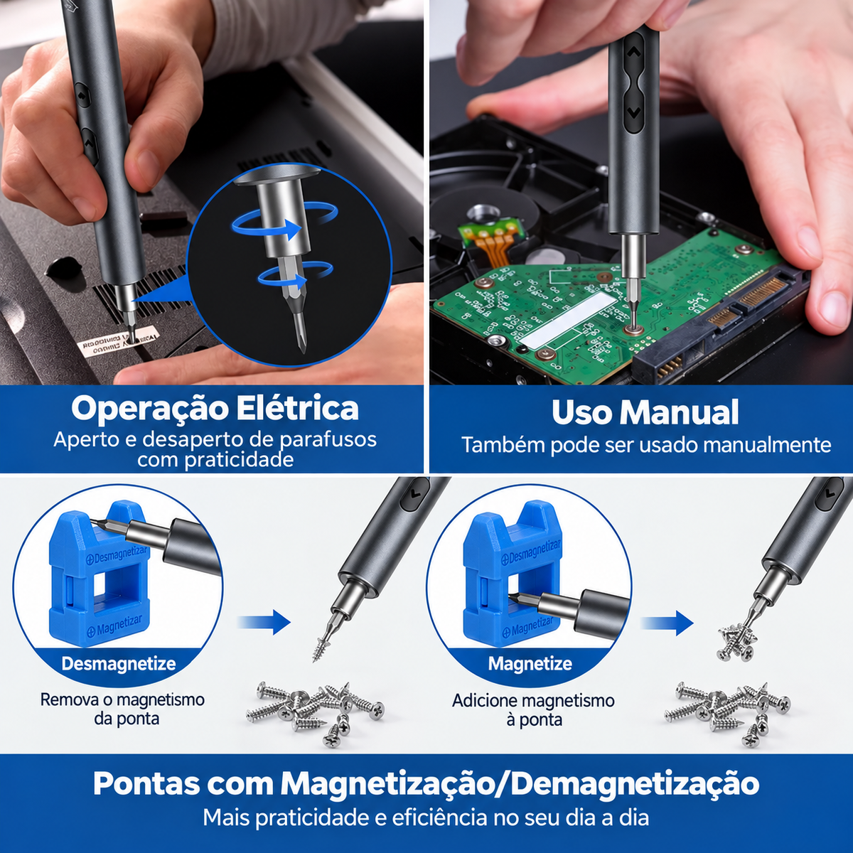 Kit de Parafusadeira Elétrica de Precisão TorqueCraft