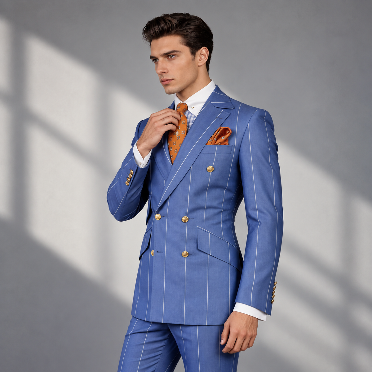 Terno Masculino Slim Listrado 3 Peças Bravello