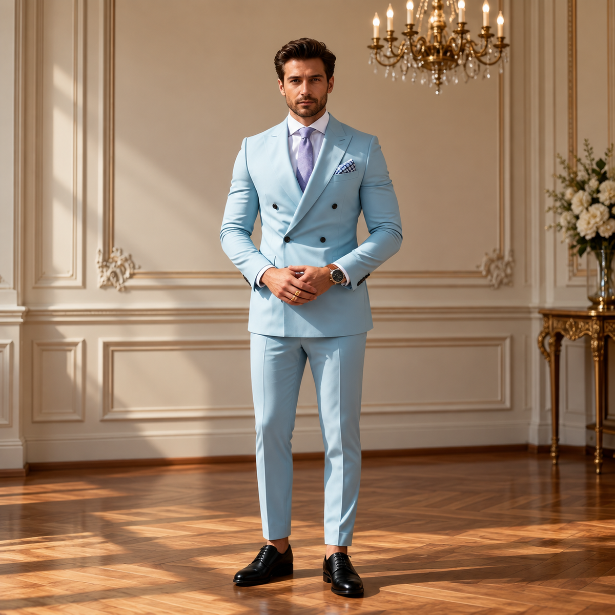 Terno Masculino Transpassado Slim 2 Peças Solviero