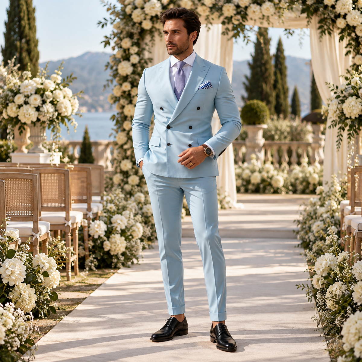 Terno Masculino Transpassado Slim 2 Peças Solviero