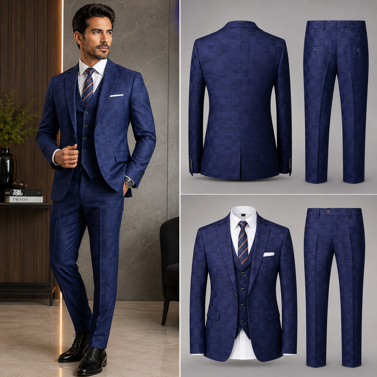 Terno Masculino Xadrez Slim Fit Ainsworth