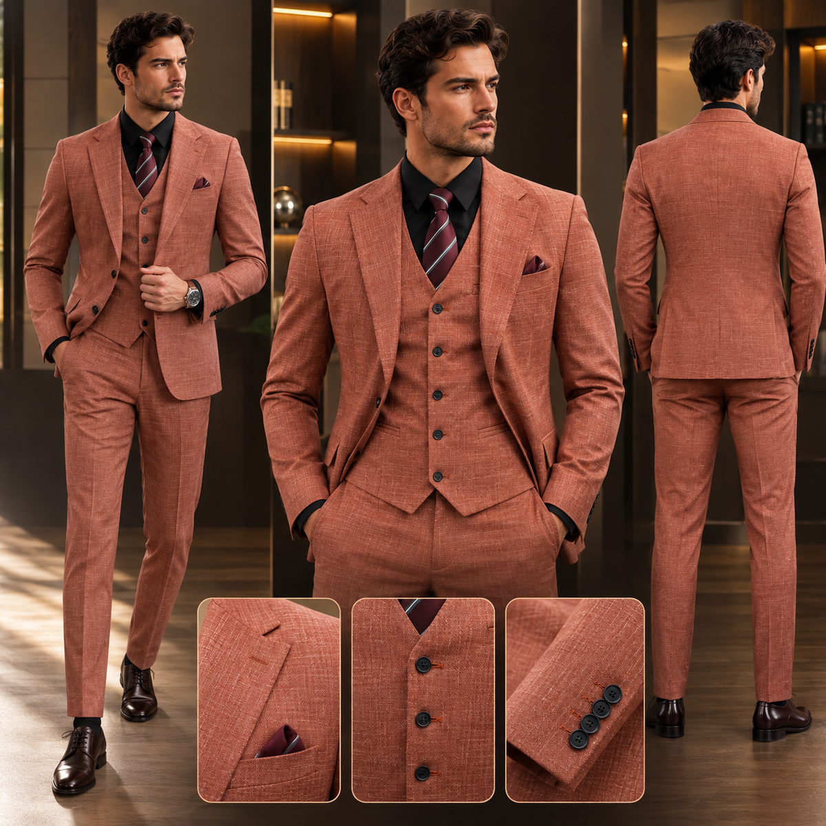 Terno Masculino Social Slim Alfaiataria 3 Peças
