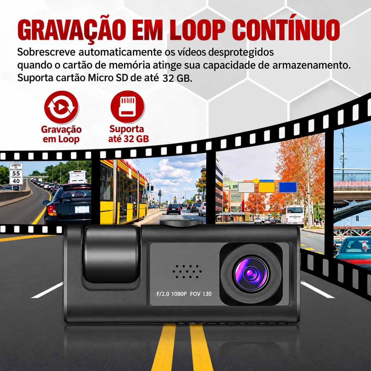 Câmera Veicular com Visão Noturna Roadsentinel