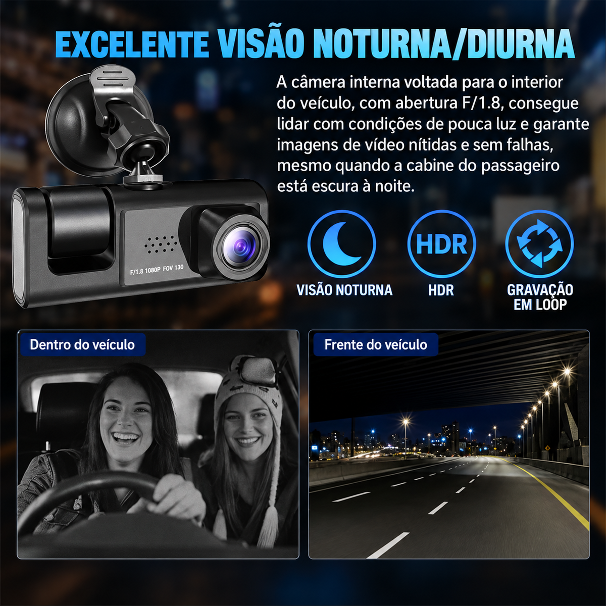 Câmera Veicular com Visão Noturna Roadsentinel