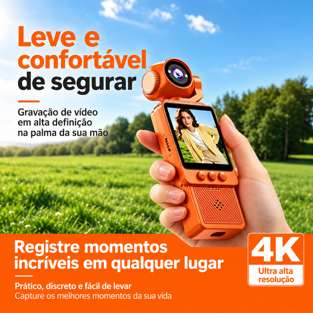 Câmera de Bolso 4K HD com Visão Noturna Vistara