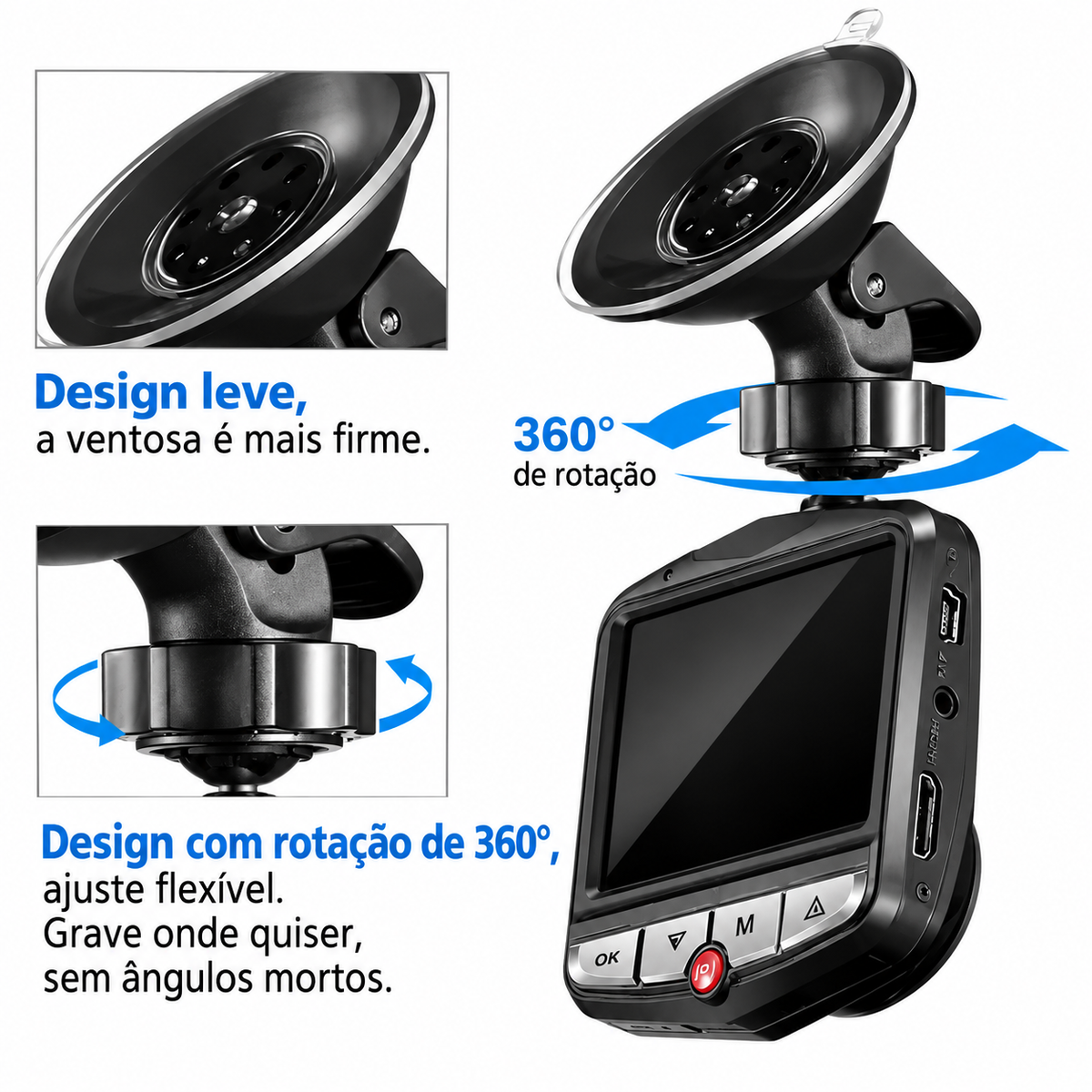 Câmera Veicular 1080p com Visão Noturna Roadtrace