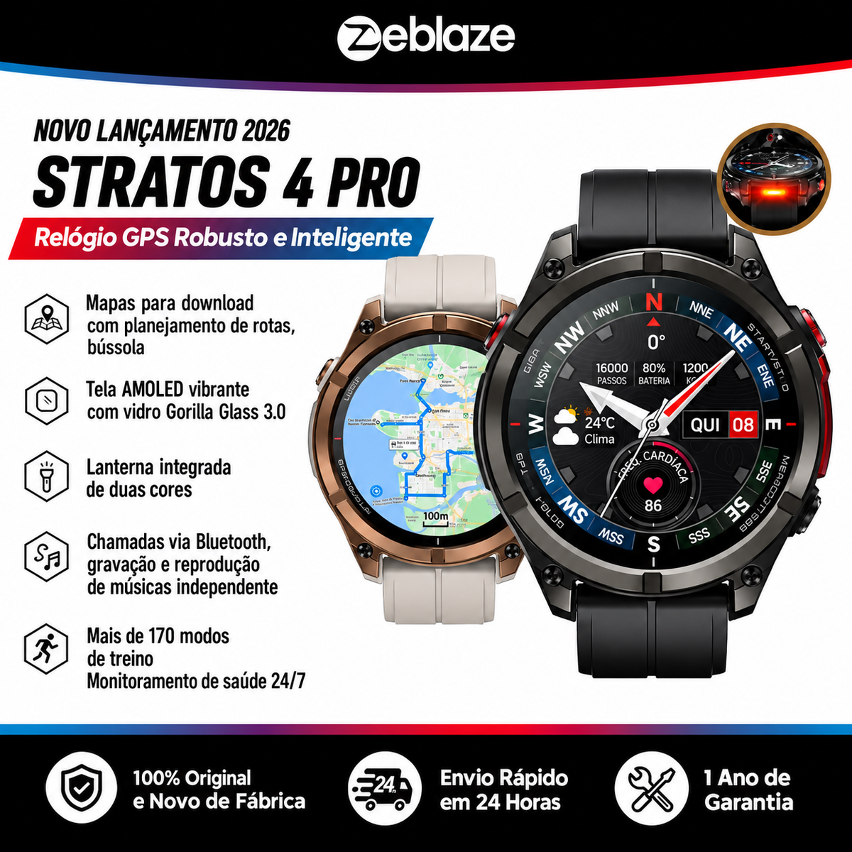 Smartwatch Esportivo GPS TrailForce