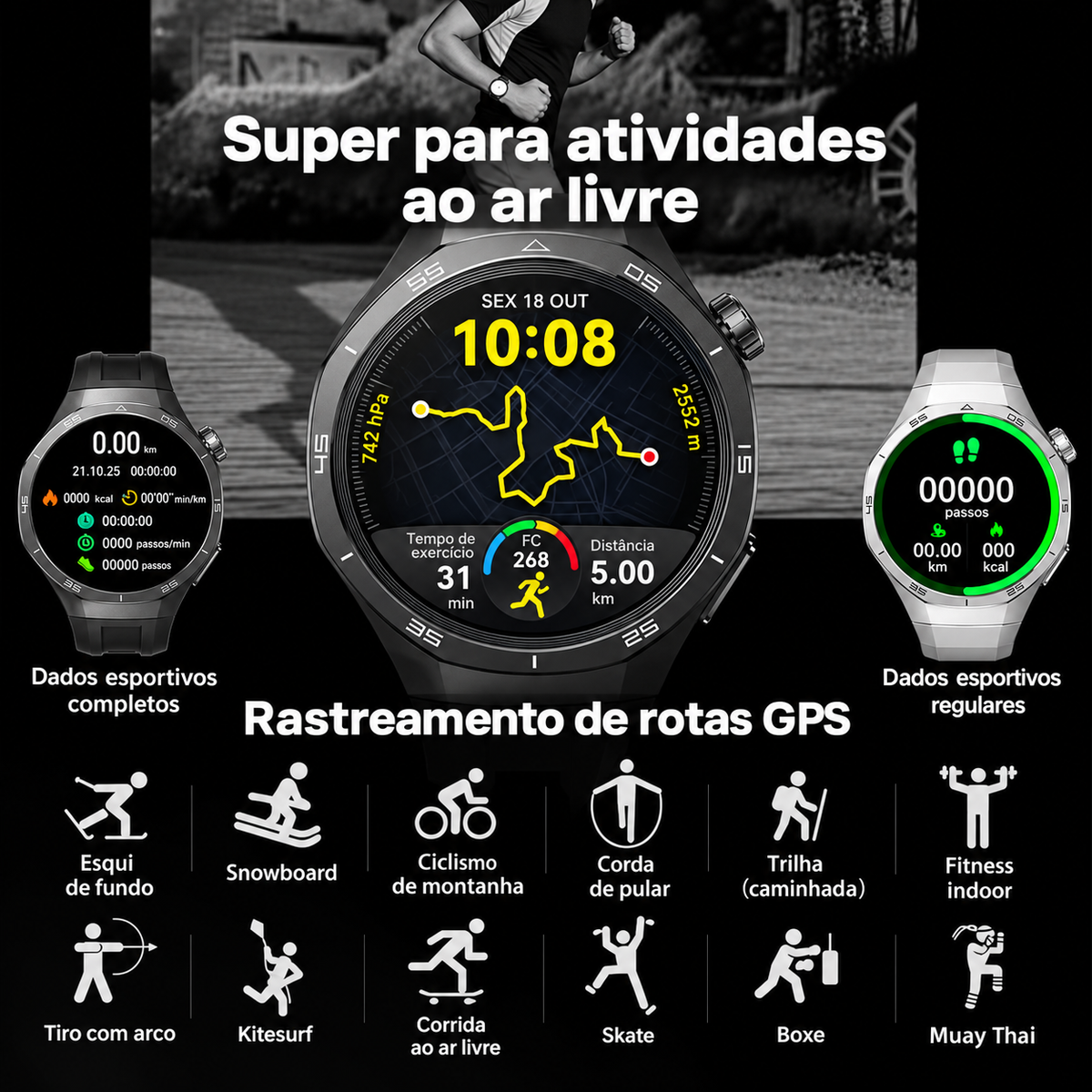 Smartwatch Masculino Esportivo GPS Altair