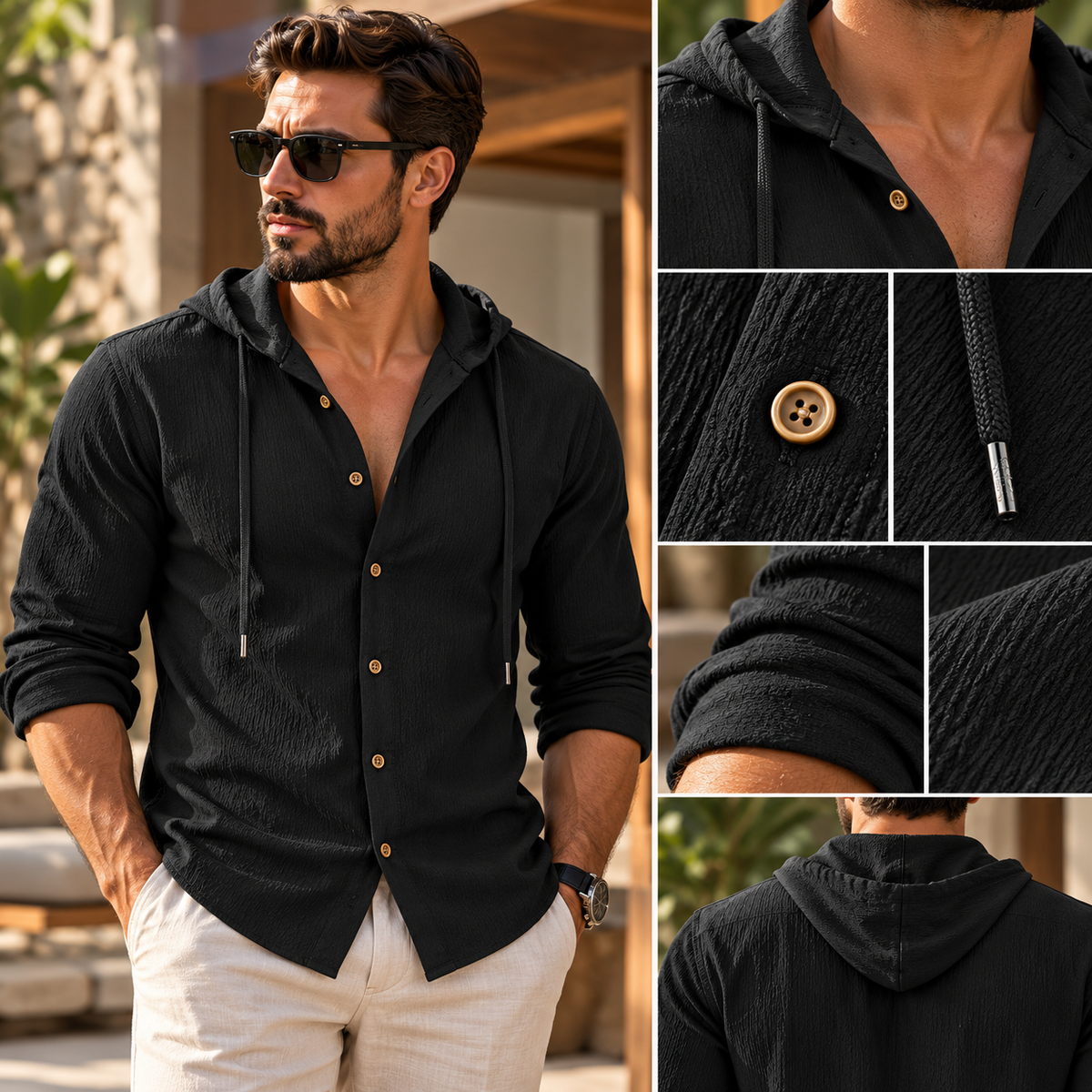 Camisa Masculina com Capuz Dunavento