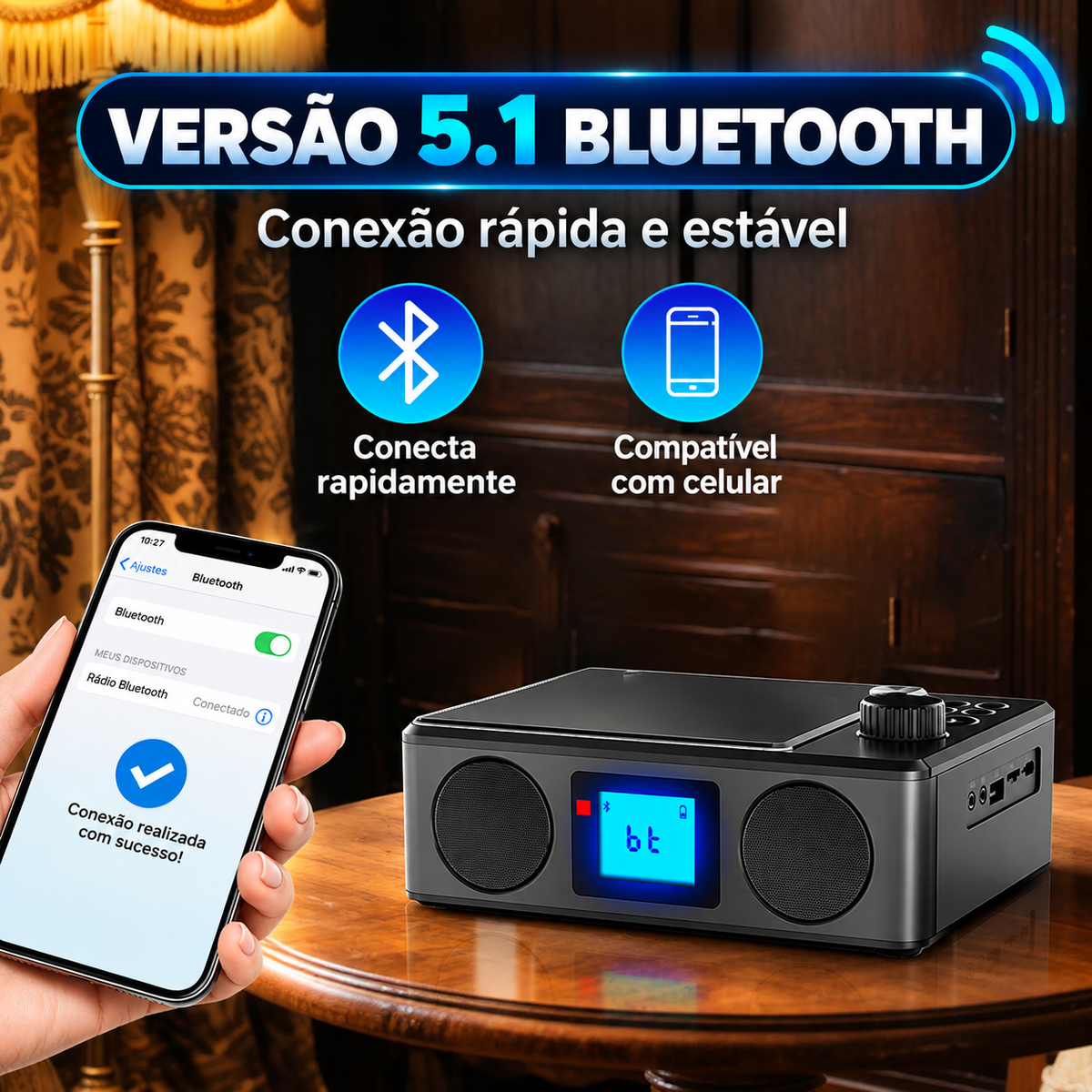 CD Player Portátil Bluetooth Discora