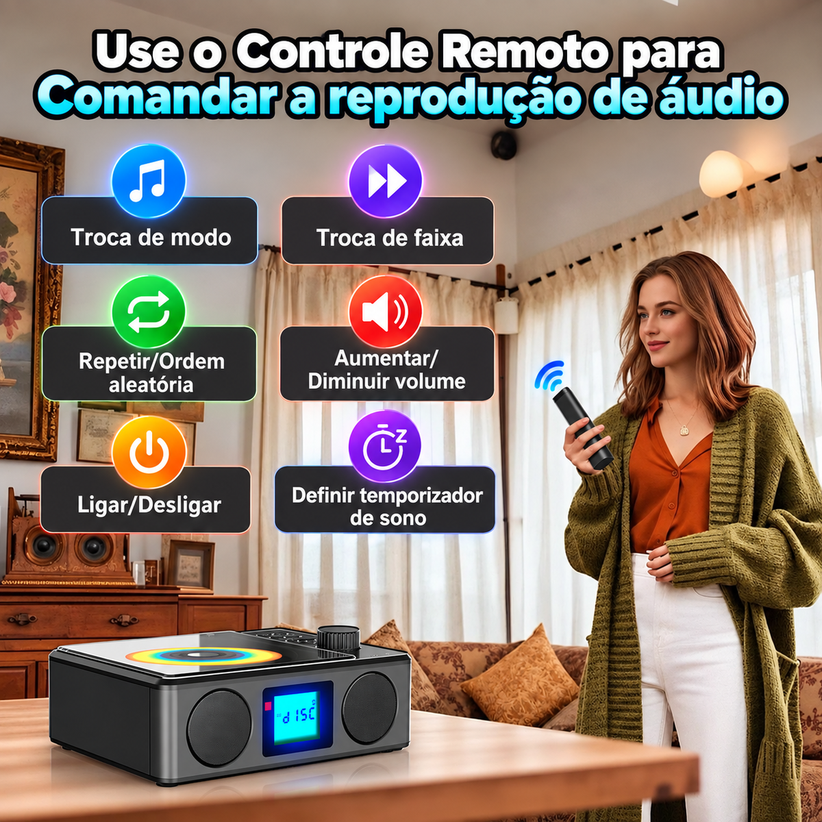 CD Player Portátil Bluetooth Discora