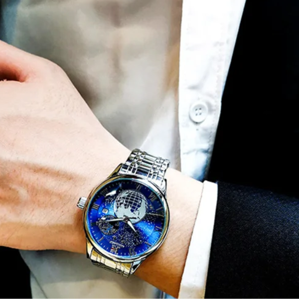 Relógio Masculino Automático de Aço Inoxidável