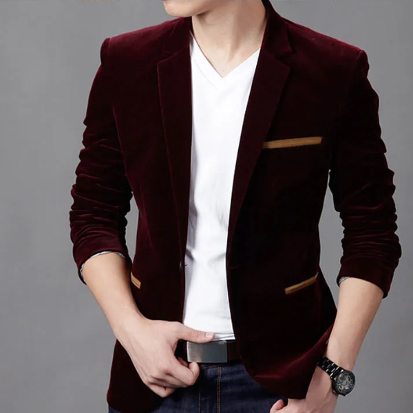 Blazer Masculina de Veludo SlimFit