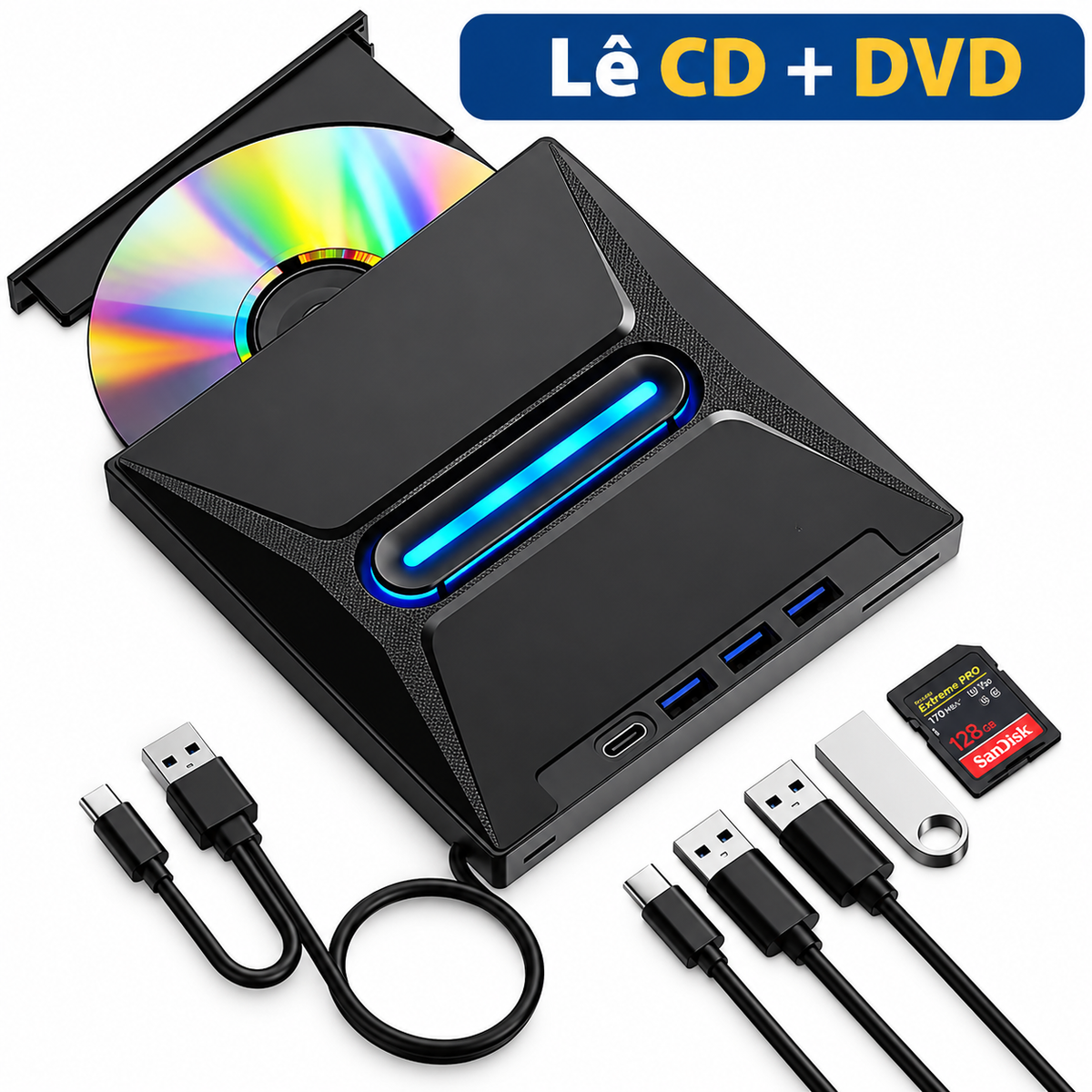 Leitor Externo de CD e DVD Archivora