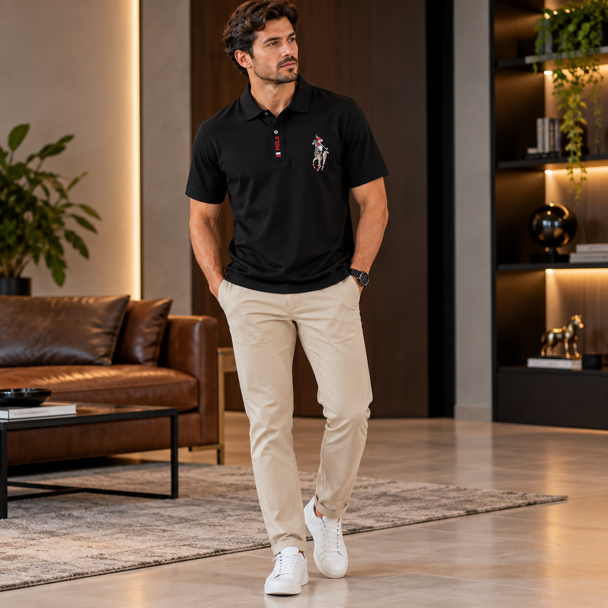 Camisa Polo Masculina Bordada Solvaré