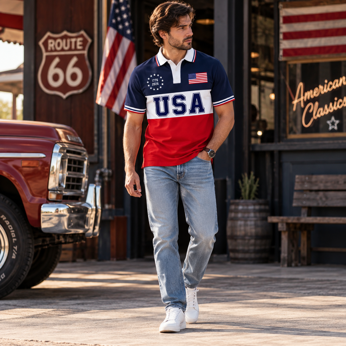 Camisa Polo Masculina Estampada Estandor