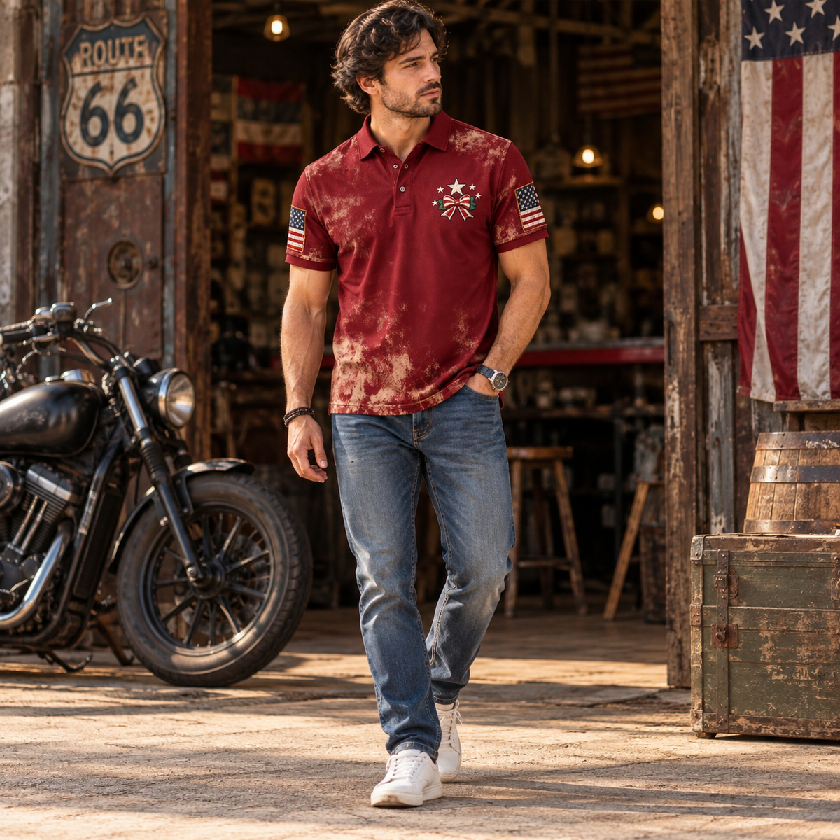 Camisa Polo Masculina Estampada Estandor