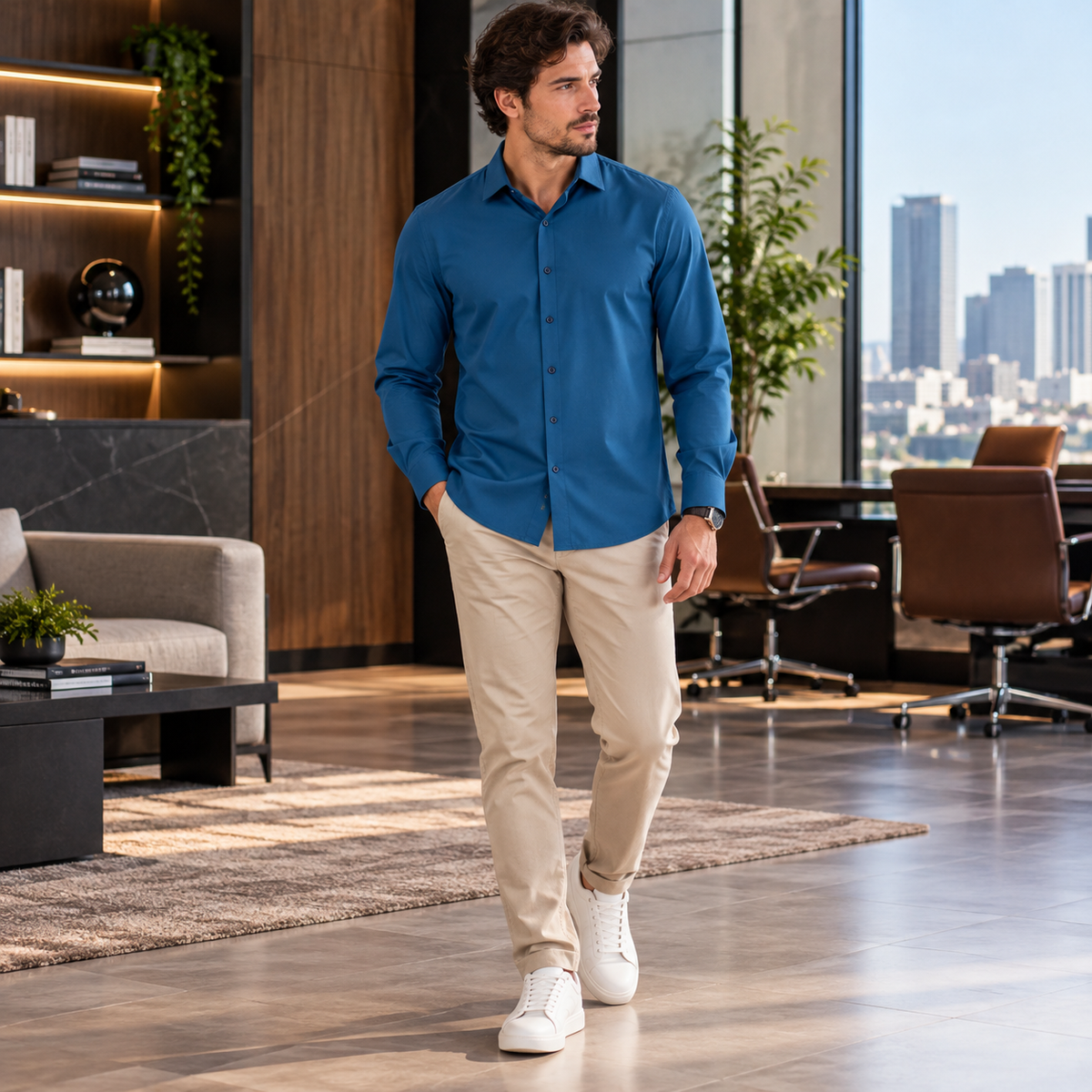 Camisa Masculina Social Slim Stratton