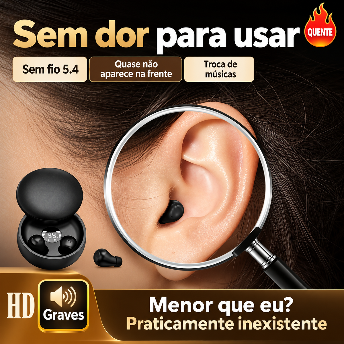 Fone de Ouvido Sem Fio Discreto SleepTone