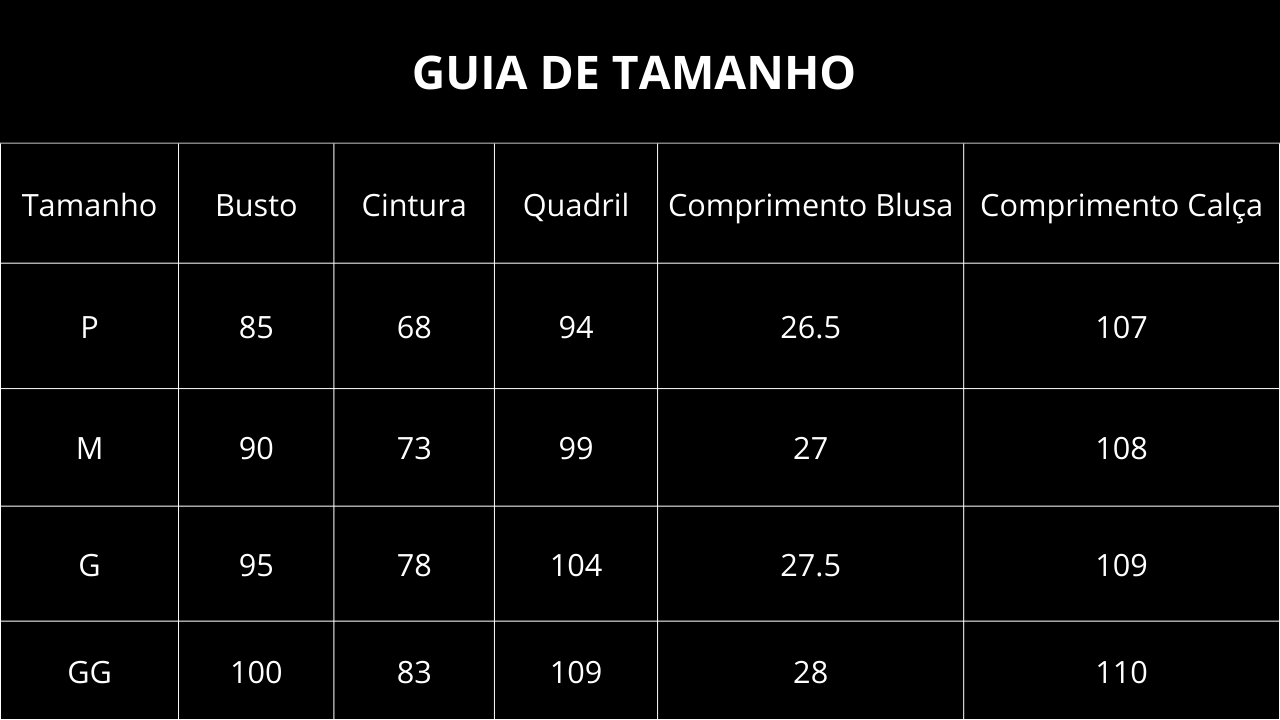 Conjunto Feminino Calça e Top Sem Manga