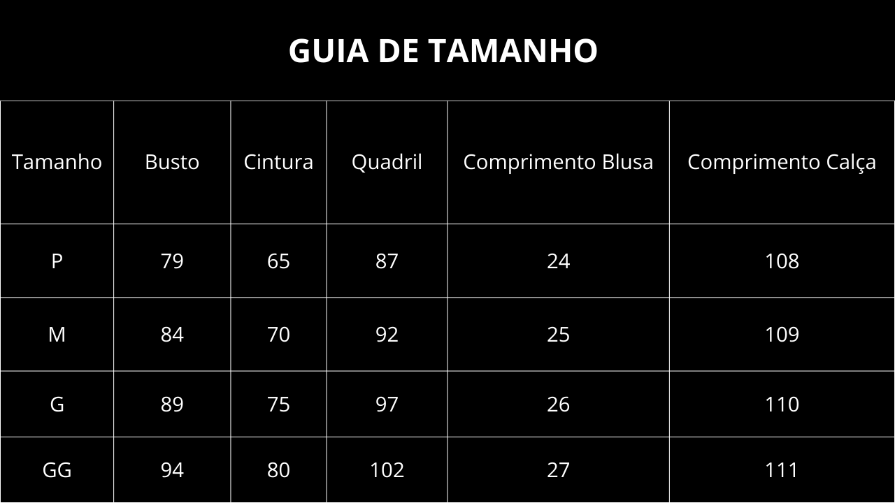 Conjunto Feminino Calça e Blusa Magda