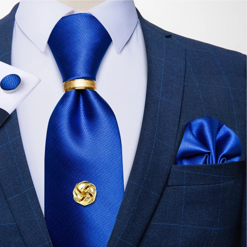 Gravata Masculina Luxo de Seda 8cm com Lenço de Bolso