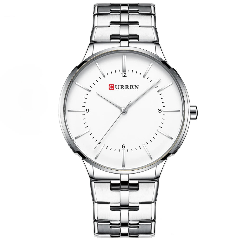 Relógio de Pulso Masculino de Quartzo com Pulseira de Aço
