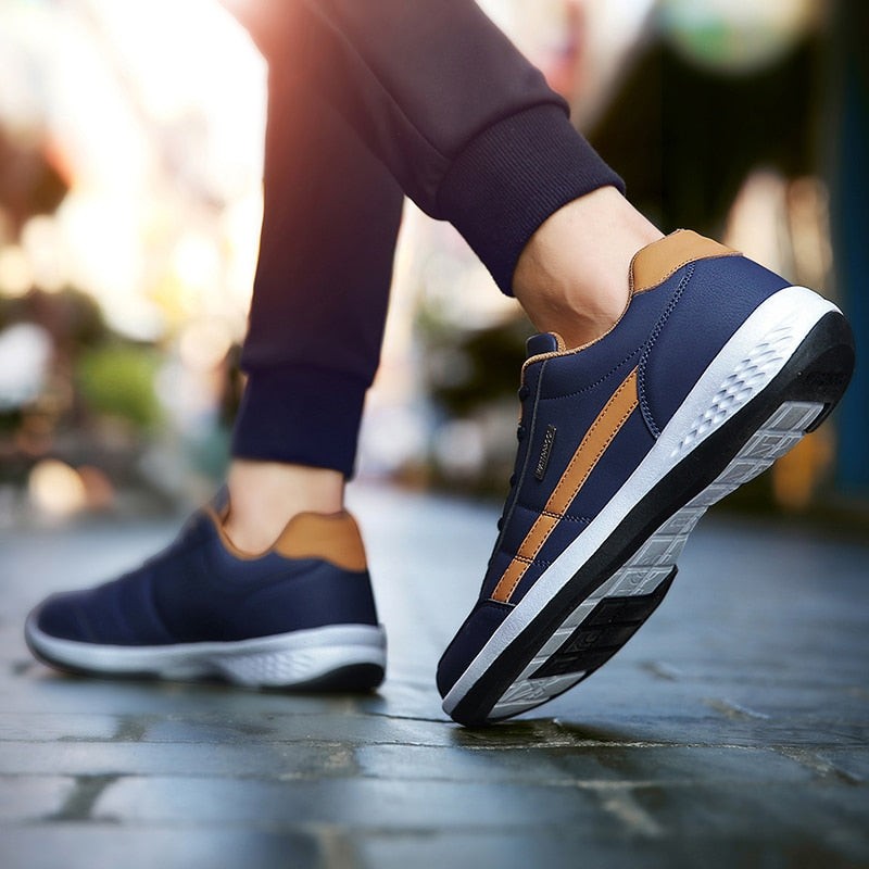 Tênis Masculino Casual de Couro PU