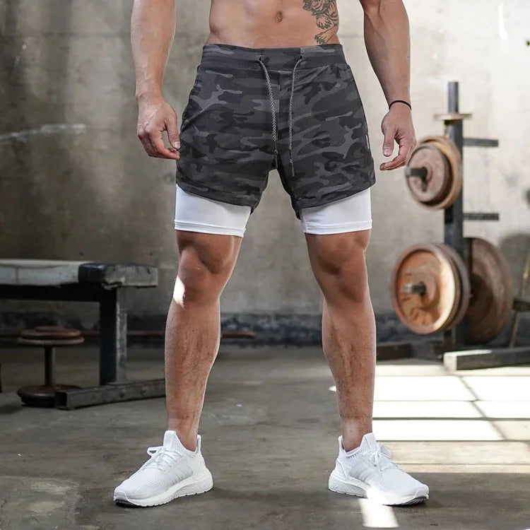 Short Masculino Casual 2 Em 1 Secagem Rápida
