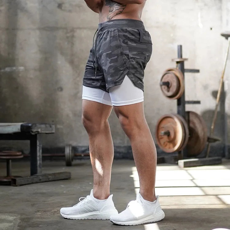 Short Masculino Casual 2 Em 1 Secagem Rápida