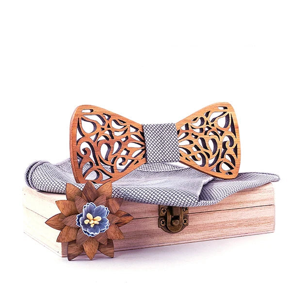 Gravata Borboleta Masculina de Madeira
