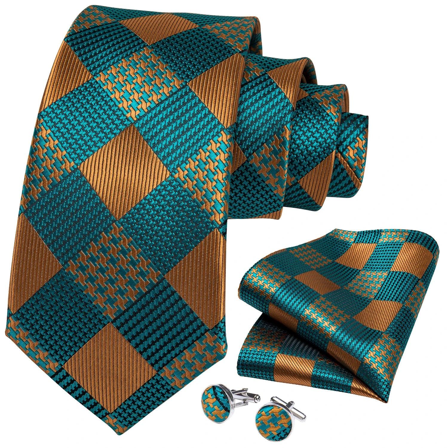 Gravata Masculina 8cm com Lenço, Abotoaduras, Anel e Broche