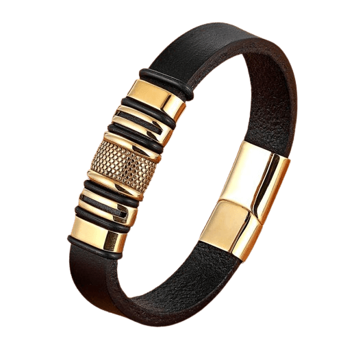 Pulseira Masculina de Couro Genuíno - Loja Bruna Modas