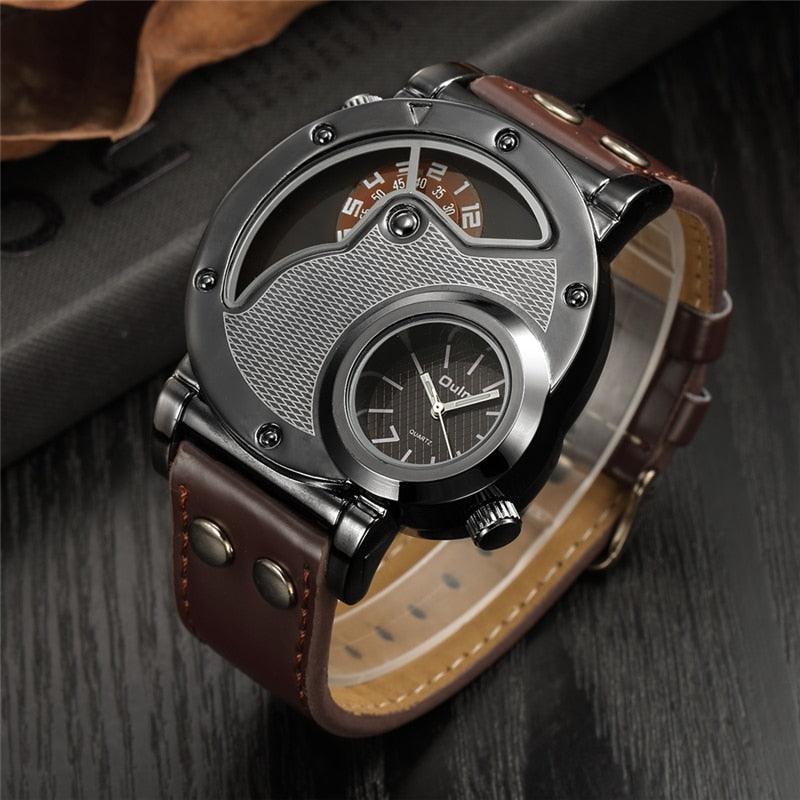 Relógio Masculino Militar Oulm Antique Designer com Movimento de Quartzo - Loja Bruna Modas