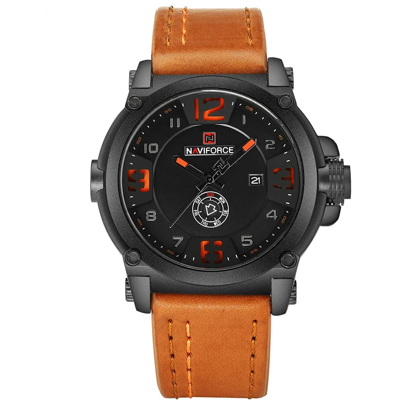 Relógio Masculino Esportivo de Quartzo com Pulseira de Couro PU